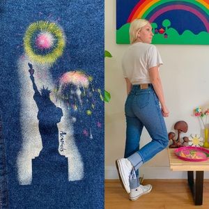 Deadstock Wrangler hand painted high waisted jeans